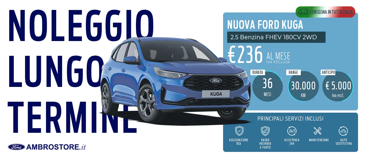 Noleggio Lungo Termine Ford Kuga Hybrid Ambrostore Milano