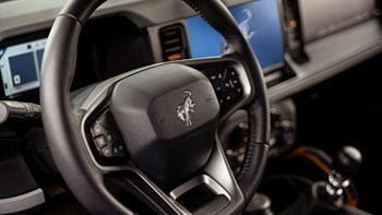 Ford Bronco Heated Leather Steering Wheel Close Up