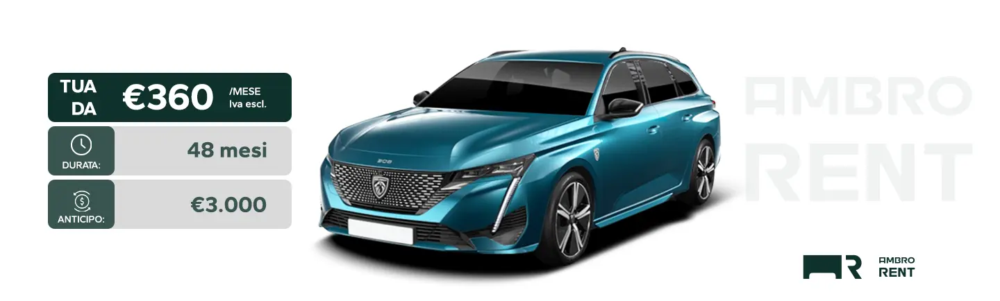 PEUGEOT 308 NOLEGGIO LUNGO TERMINE MILANO AMBRORENT