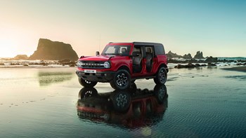 Ford Bronco 3 4 Front Exterior Parked In Wat