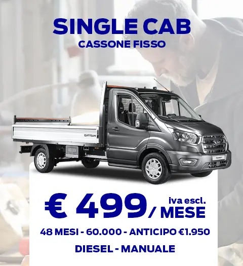Noleggio Ford Transit Chassis Cabina Singola Fisso Esterno