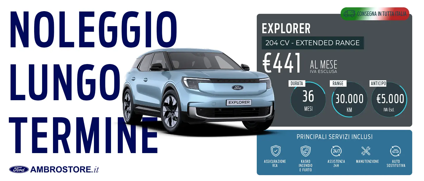 Noleggio Lungo Termine Ford Explorer Elettrico Ambrostore Milano Interno