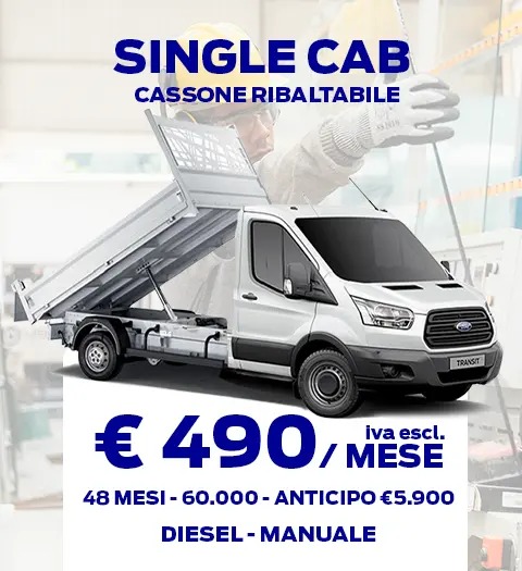 Noleggio Ford Transit Chassis Cabina Singola Ribaltabile Esterno