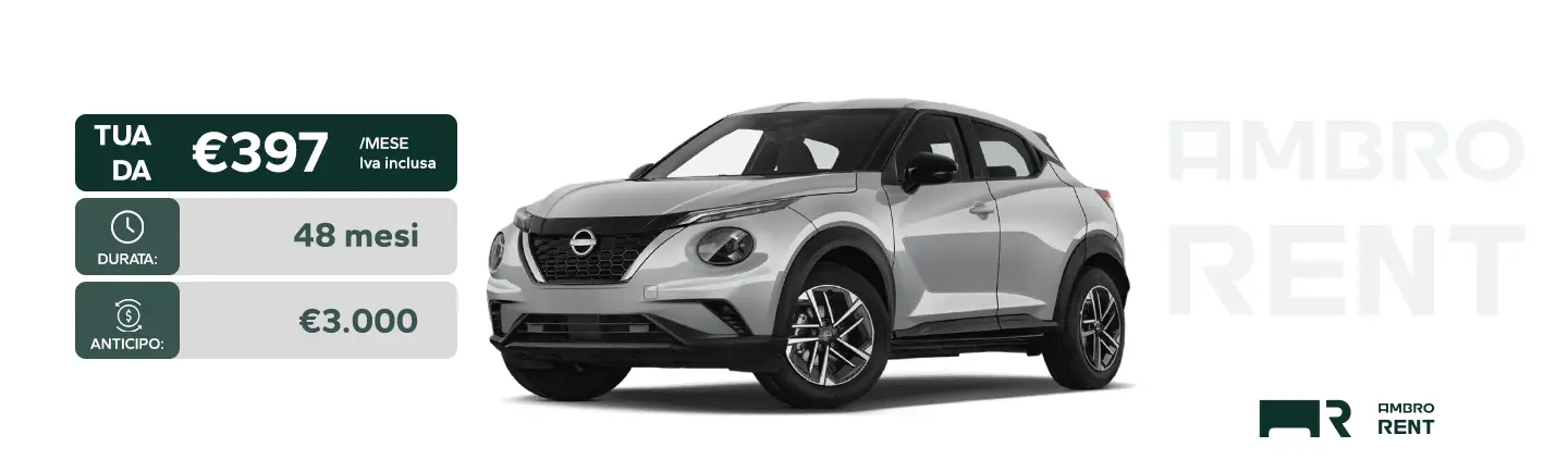 NISSAN JUKE NOLEGGIO LUNGO TERMINE MILANO AMBRORENT